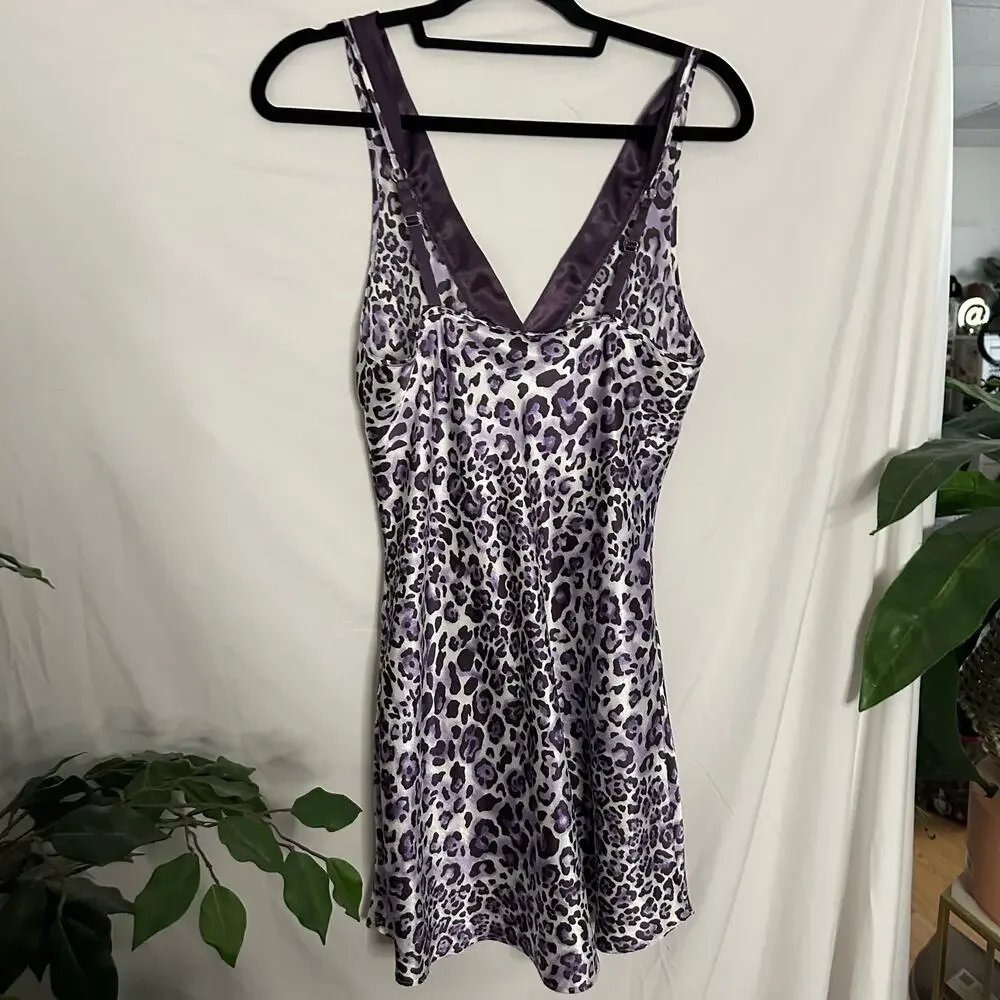 Vintage Jones New York Leopard Print V-Neck Satin Chemise Y2k Small - Picture 4 of 7